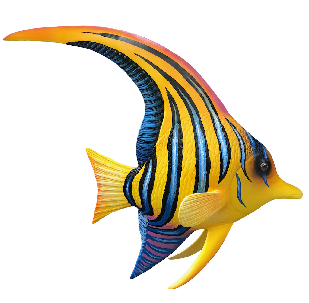Yellow striped Fiberglass Angel Fish