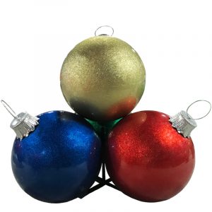 Four Ball glitter ball ornament stack
