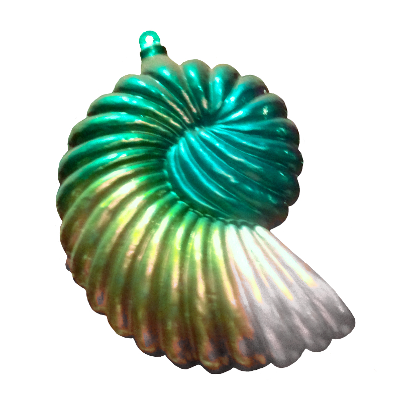 Blue Green Gold Shell Ornament
