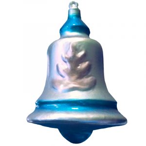 Blue Painted Christmas Bell Ornament