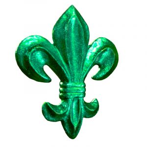 Green Glitter Fleur De Lis Ornament