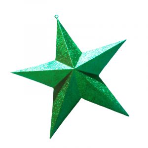 Green Glitter Star Ornament
