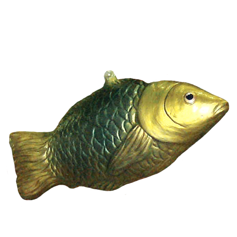 Green Gold Painted Fish Ornament