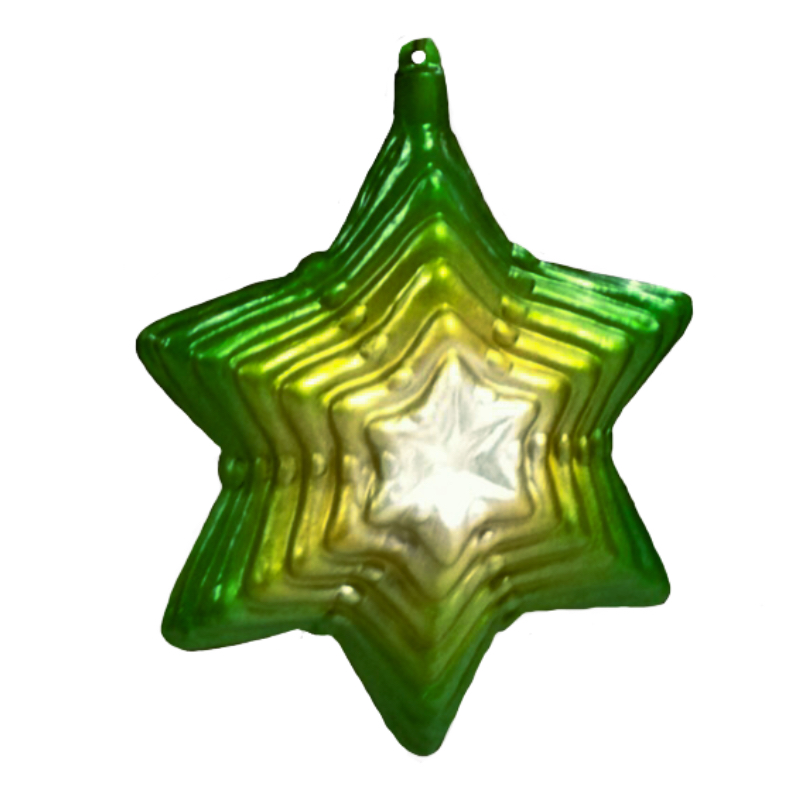 Green Painted Six Pointed Star