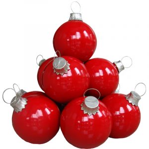 10 ball stack PAINTED red ball ornaments