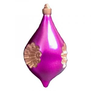 Pink Painted Tear Drop Finial Ornament