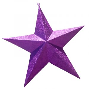 Purple Glitter Star Ornament