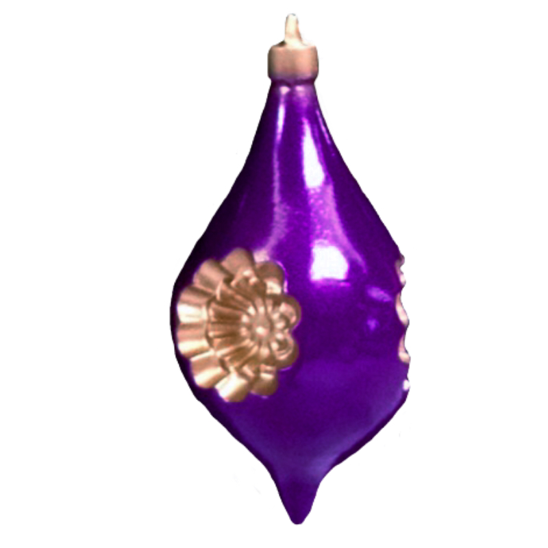 Purple Painted Tear Drop Finial Ornament