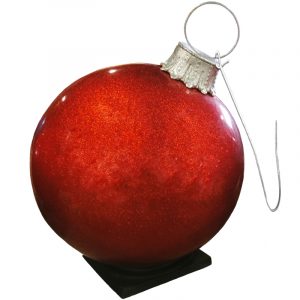 Red Glitter Ball Ornament with giant hook hanger