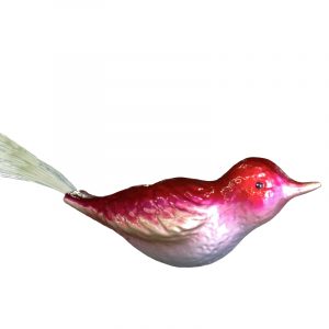 Red Painted Bird Ornament