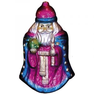 Purple Painted Santa Claus Ornament