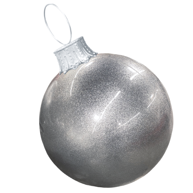Silver Glitter Giant Ball Ornament
