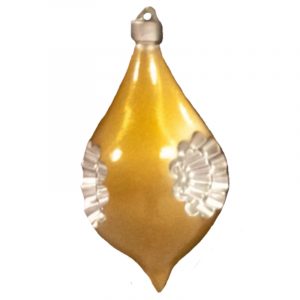 Yellow Painted Tear Drop Finial Ornament