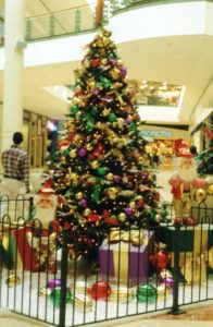 Mountain Pine trees Christmas tree in shopping mall