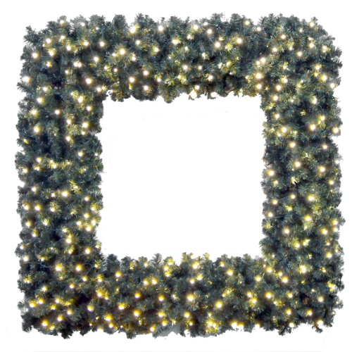 Square shaped wreath with lights