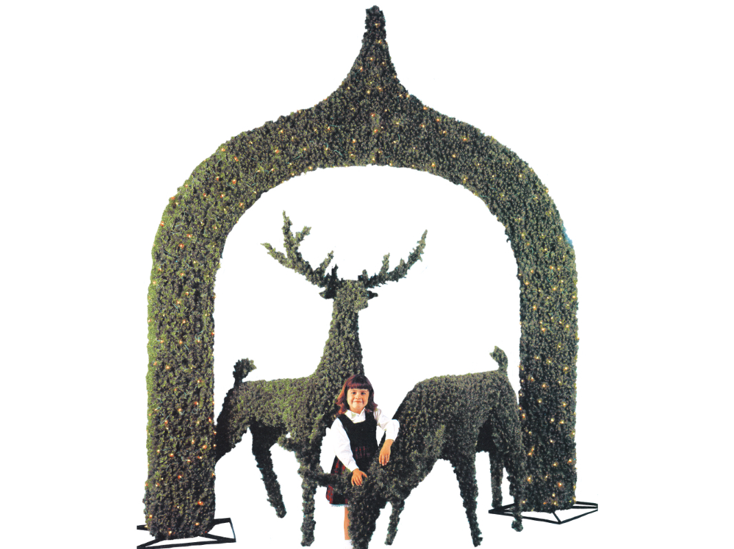 topiary deer & archway