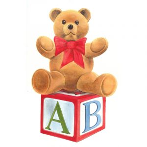 giant teddy bear Toy Land abc block with teddy bear artwork