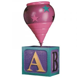 ABC Block with animated spinning toy top
