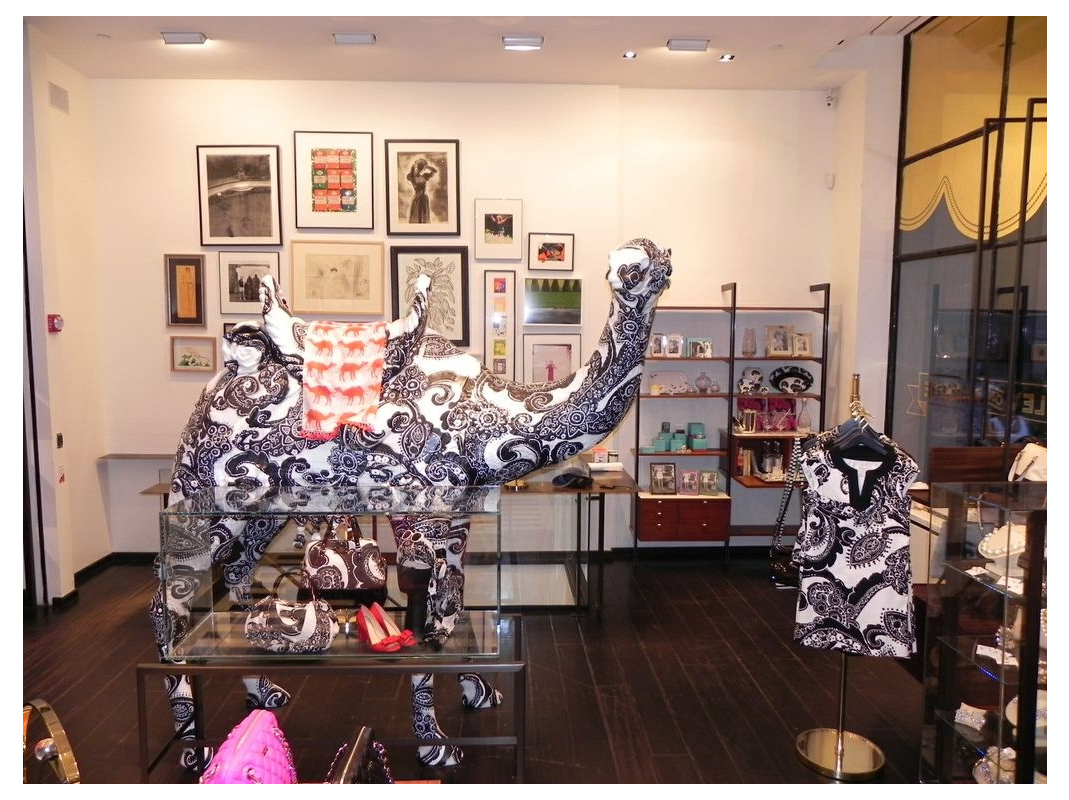 Camel with special pattern paint finish at Kate Spade store