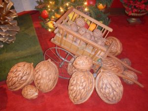Giant Walnuts filled cart display