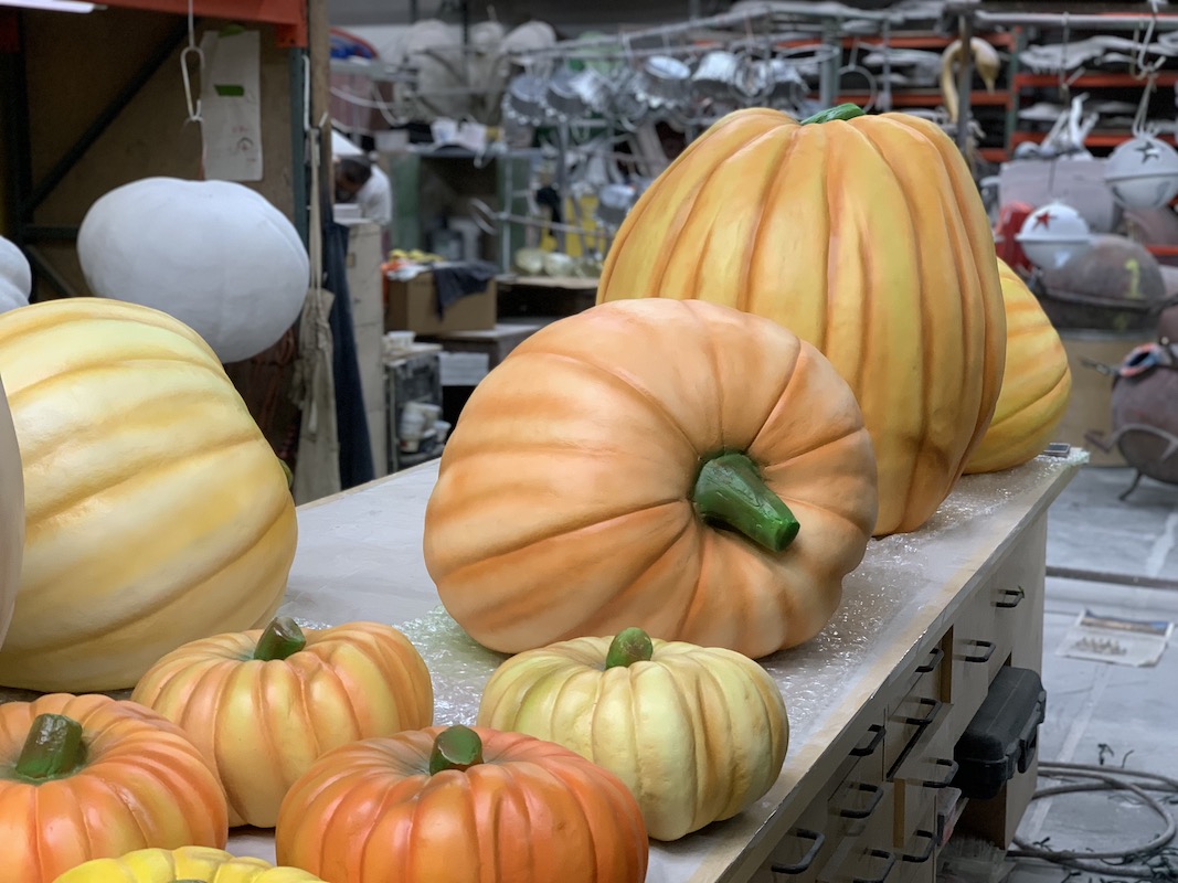 Natural painted fiberglass pumpkins