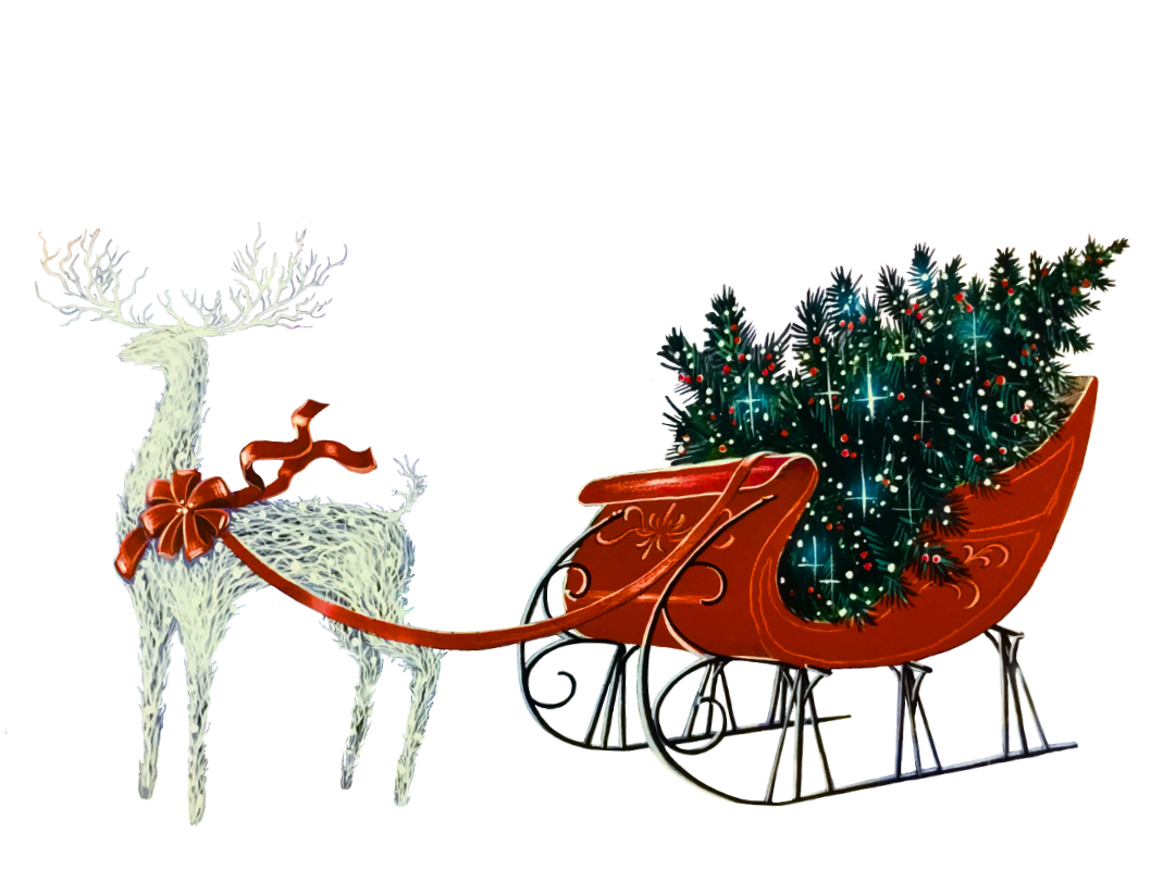 santas sleigh with manzanita deer