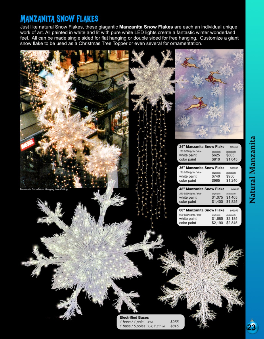 Barrango Catalog page 23 Manzanita Snow Flakes
