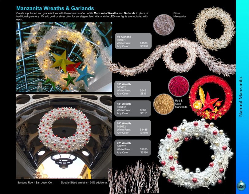 Manzanita Wreaths Garlands catalog page