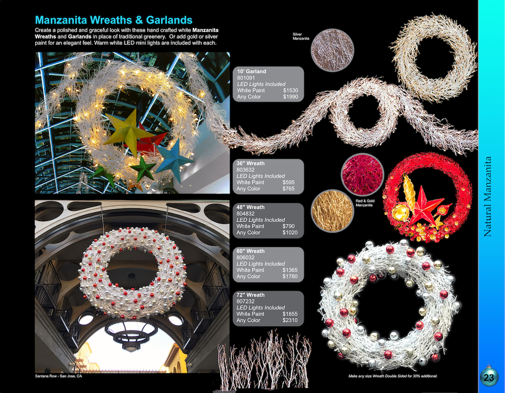 Manzanita Wreaths Garlands catalog page