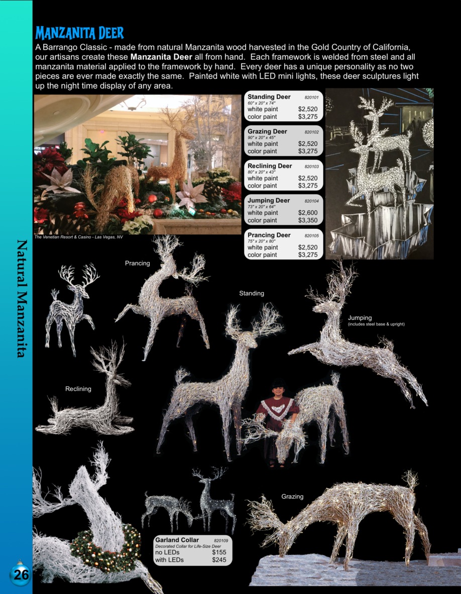 26-manza-deer Barrango Catalog page 26 life-size 6 foot manzanita deer with led lights