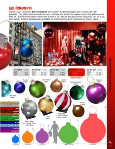 Barrango Catalog page 29 NEW Ball Ornaments page with 60" ball ornament