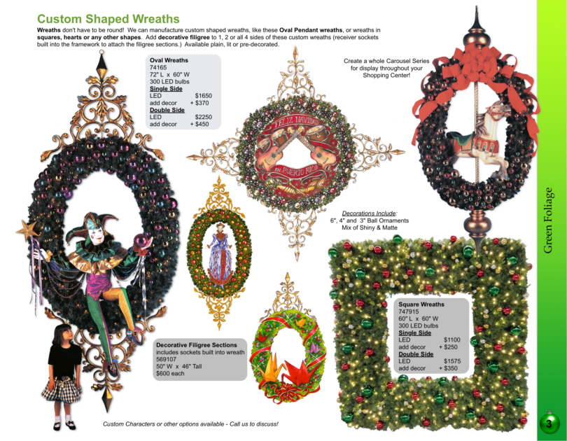 Oval Pendant and other Shaped wreaths