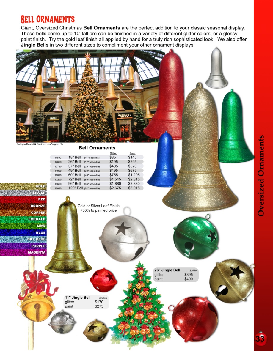 33-bells Barrango Catalog page 33 Giant BELL Ornaments