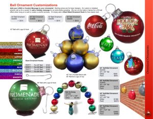 Custom Ball Ornaments catalog page