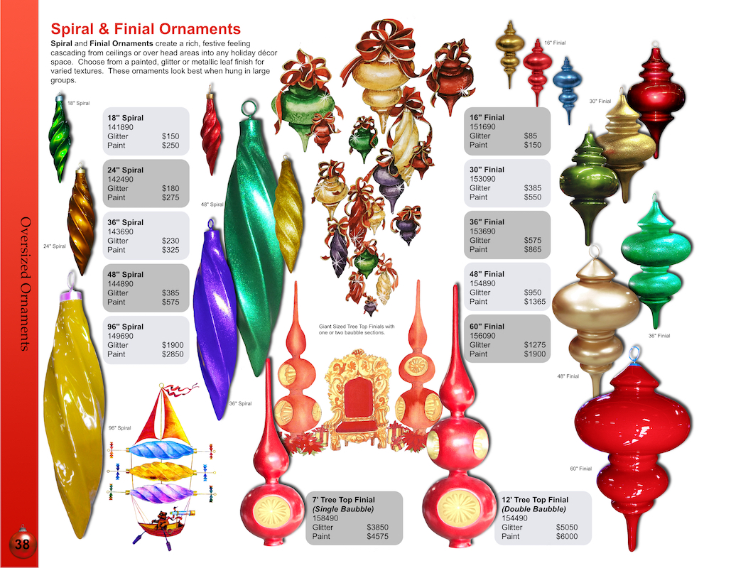 Spiral and Finial Ornaments Barrango Catalog page