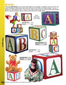 Barrango Catalog page 40 fiberglass hollow ABC Building blocks