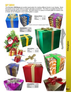 Barrango Catalog page 41 Fiberglass Gift Boxes with removable bow