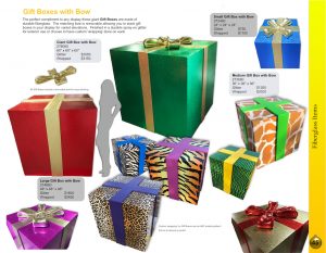 Gift Boxes fiberglass with removable bow Barrango Catalog page