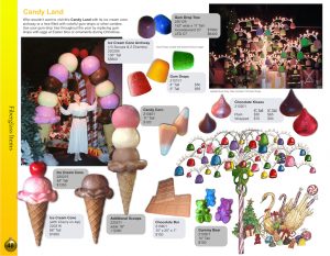 Candy Land Gum Drop Tree and Ice Cream cone catalog page