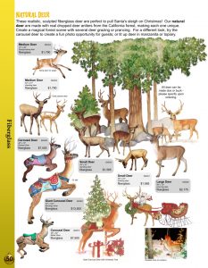 Barrango Catalog page 52 fiberglass sculpted realistic deer and carousel deer
