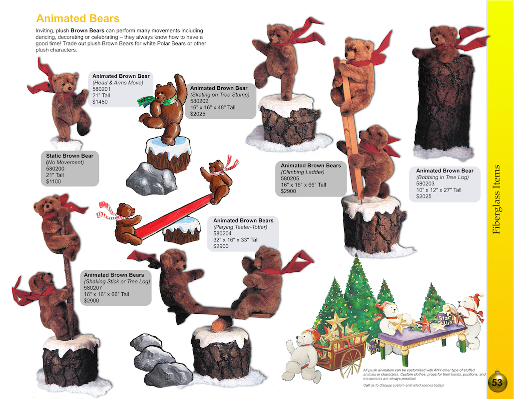 animated brown bears forest catalog page