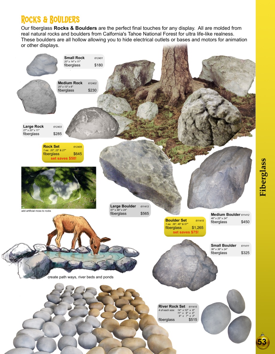 53-rocks Barrango Catalog page 53 forest fiberglass rocks and boulders