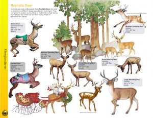 carousel deer & sculpted realistic deer catalog page