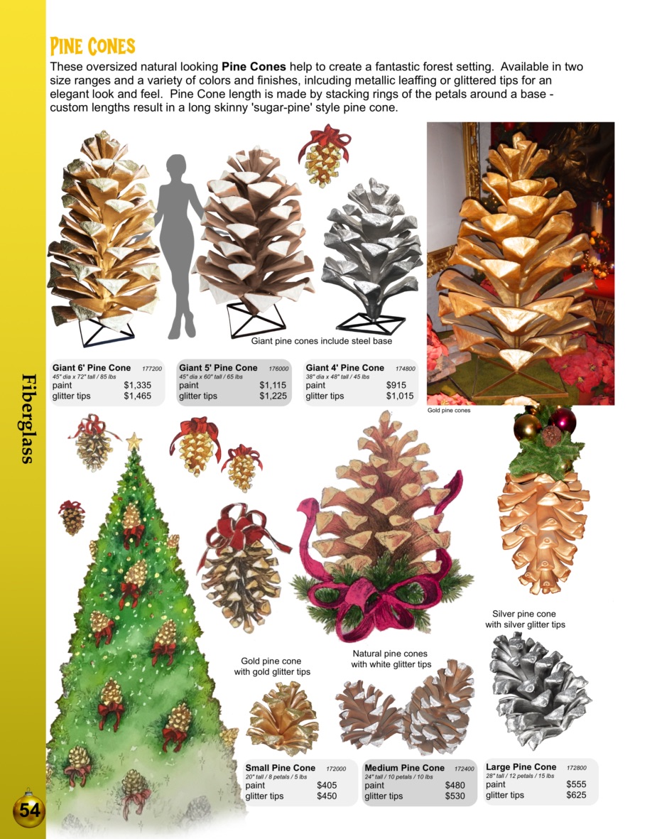 54-pinecones Barrango Catalog page 54 giant plastic pinecones