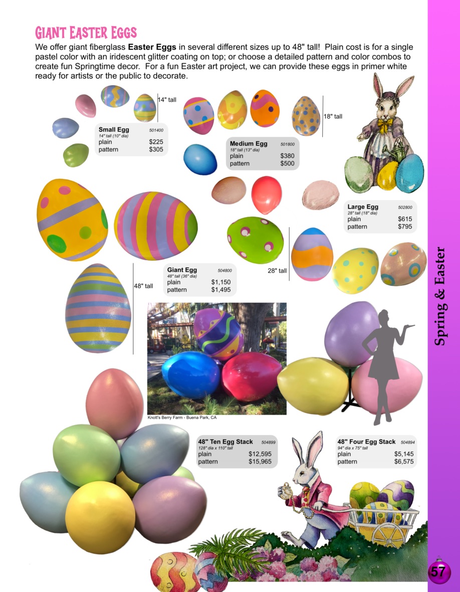 57-eggs Barrango Catalog page 57 giant fiberglass Easter Eggs for Springtime