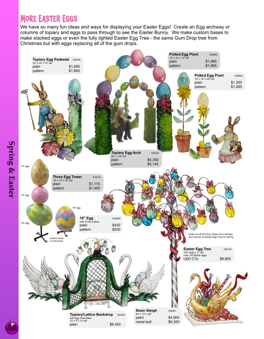 58-more-eggs Barrango Catalog page 58 More Easter Eggs and Swan Sleigh