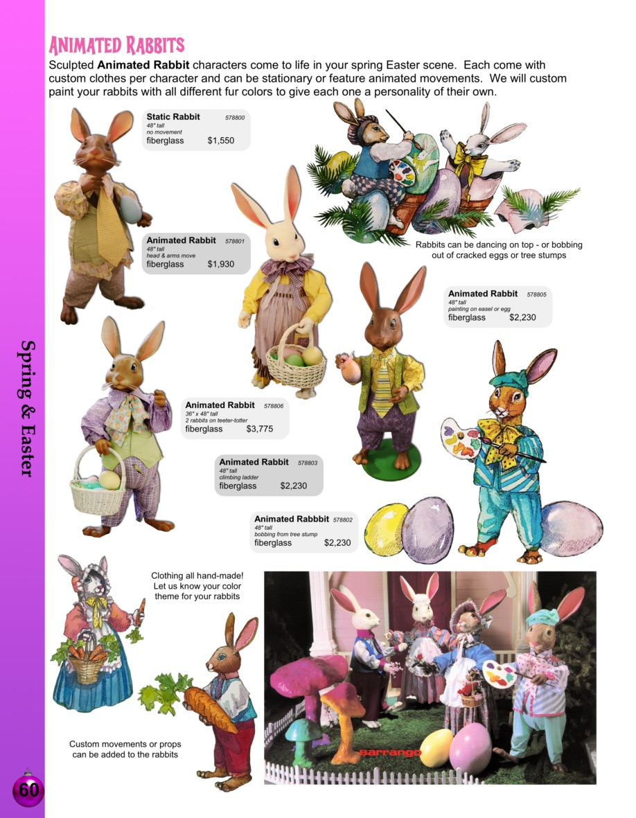 60-bunny Barrango Catalog page 60 Spring Animated Easter Bunnies Rabbits
