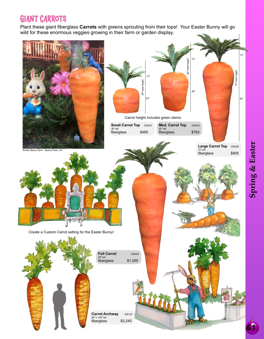 61-carrots Barrango Catalog page 61 giant fiberglass Carrots for Springtime