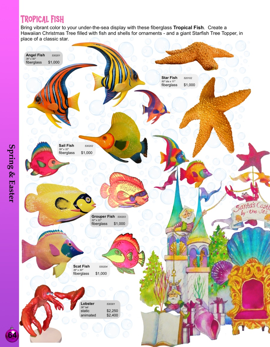64-fish Barrango Catalog page 64 fiberglass tropical fish