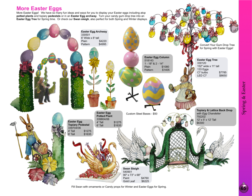 Swan sleigh and More Easter eggs catalog page